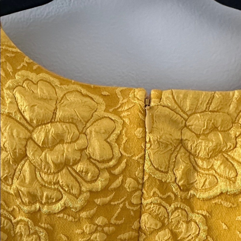 ONE33 Social Women's Yellow Jacquard Cut-Out Puff-Sleeve Mini Dress Size 6 Chic - Picture 7 of 12